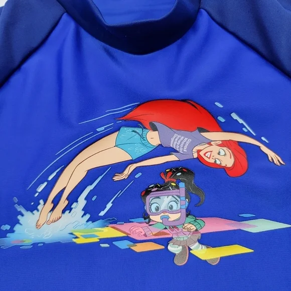 NWT Adidas Disney Princess Ariel long sleeve rash gaurd swimwear
